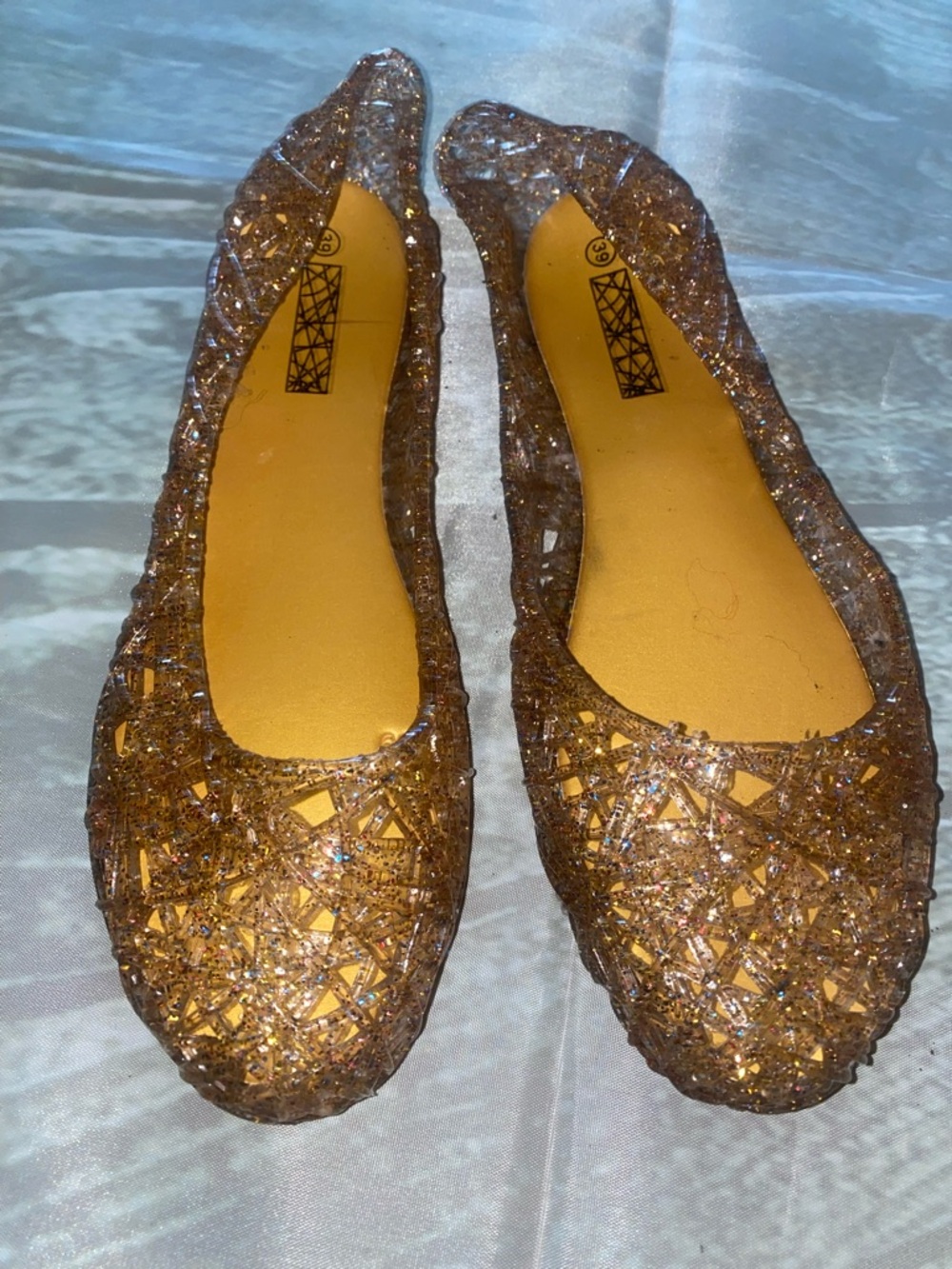 Sparkle Jelly Ballet Flats in Bronze